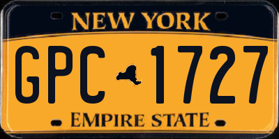 NY license plate GPC1727