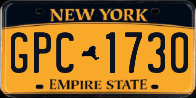 NY license plate GPC1730