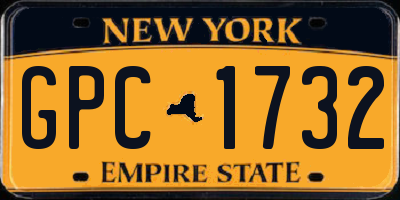 NY license plate GPC1732