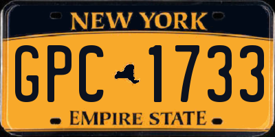 NY license plate GPC1733