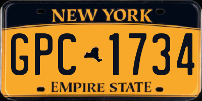 NY license plate GPC1734