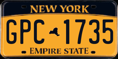 NY license plate GPC1735