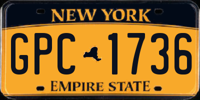 NY license plate GPC1736