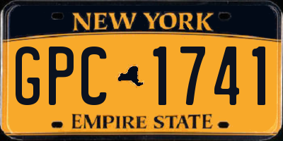 NY license plate GPC1741