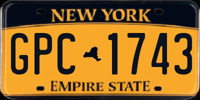 NY license plate GPC1743
