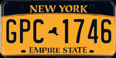 NY license plate GPC1746
