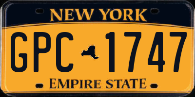 NY license plate GPC1747