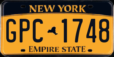 NY license plate GPC1748