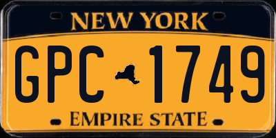 NY license plate GPC1749