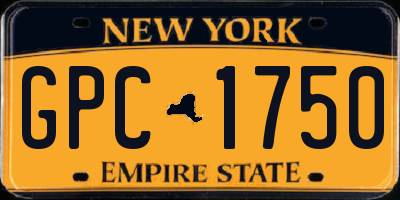 NY license plate GPC1750