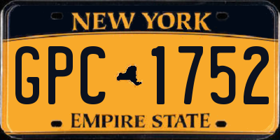 NY license plate GPC1752