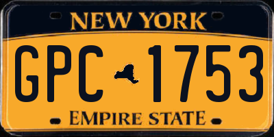 NY license plate GPC1753
