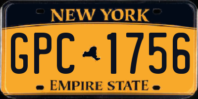 NY license plate GPC1756