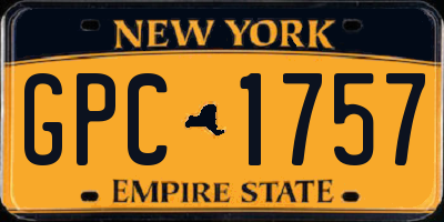 NY license plate GPC1757