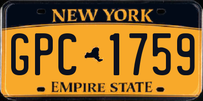 NY license plate GPC1759