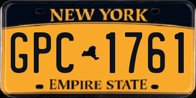 NY license plate GPC1761