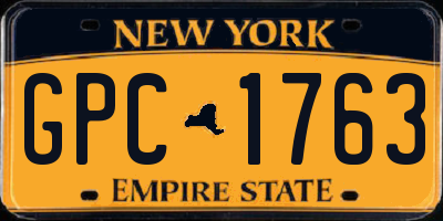NY license plate GPC1763