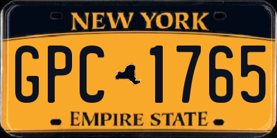 NY license plate GPC1765