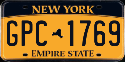 NY license plate GPC1769