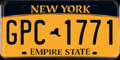 NY license plate GPC1771