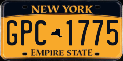 NY license plate GPC1775