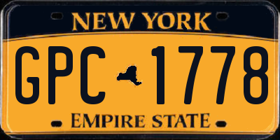 NY license plate GPC1778