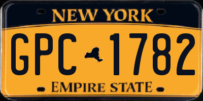 NY license plate GPC1782