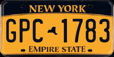 NY license plate GPC1783