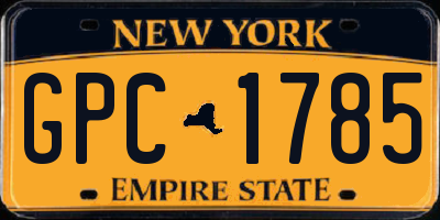NY license plate GPC1785