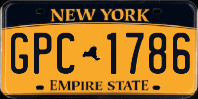 NY license plate GPC1786