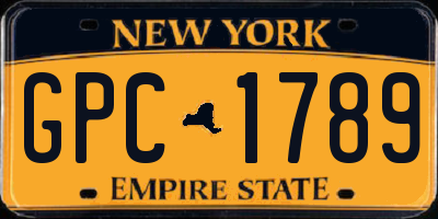 NY license plate GPC1789
