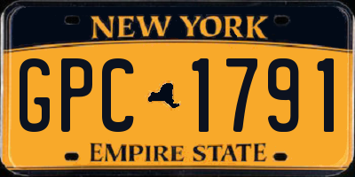 NY license plate GPC1791