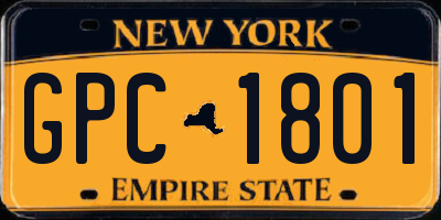 NY license plate GPC1801