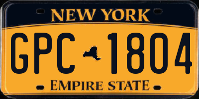 NY license plate GPC1804
