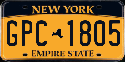 NY license plate GPC1805
