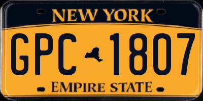 NY license plate GPC1807