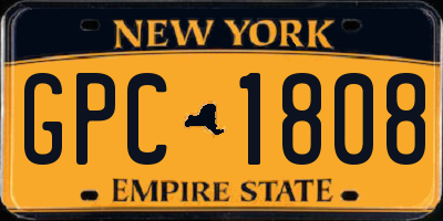 NY license plate GPC1808