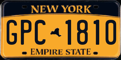 NY license plate GPC1810