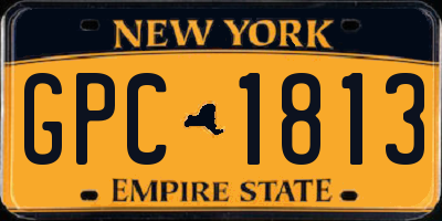 NY license plate GPC1813