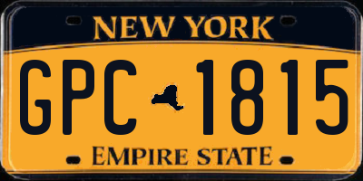 NY license plate GPC1815
