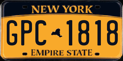 NY license plate GPC1818