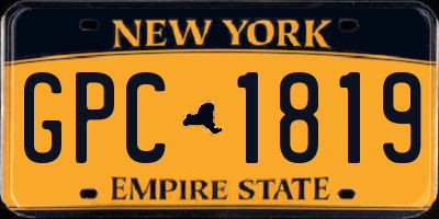 NY license plate GPC1819