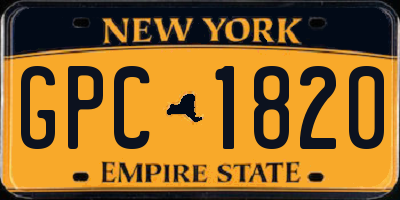 NY license plate GPC1820
