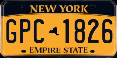 NY license plate GPC1826