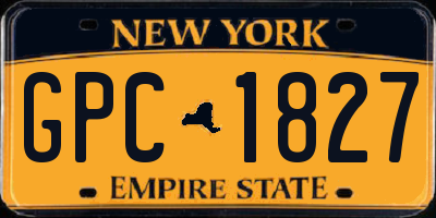 NY license plate GPC1827