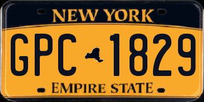 NY license plate GPC1829
