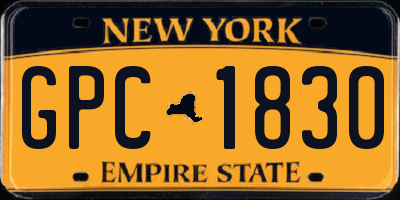 NY license plate GPC1830