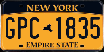 NY license plate GPC1835