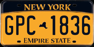 NY license plate GPC1836