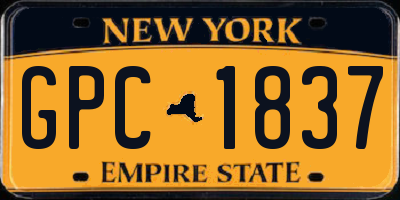 NY license plate GPC1837